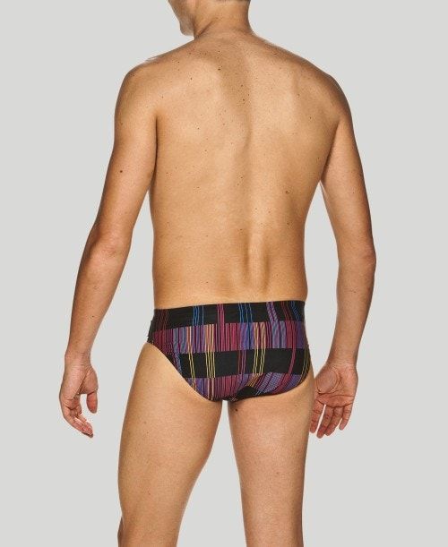 Arena Mixed Stripes Brief - Maxlife Miesten Alushousut Mustat Monivärinen | 21304GIYZ