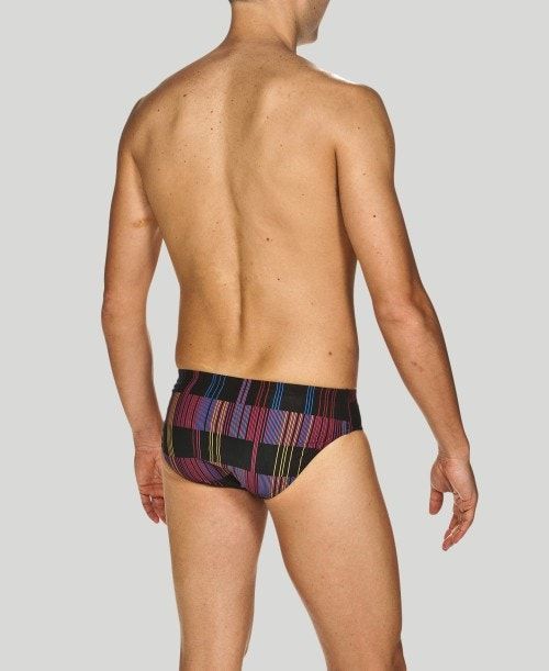 Arena Mixed Stripes Brief - Maxlife Miesten Alushousut Mustat Monivärinen | 21304GIYZ