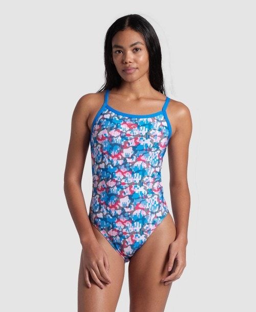 Arena Multi Camo Challenge Back Swimsuit Naisten Uimapuku Monivärinen Camo | 04832RTPF