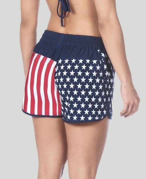 Arena Official Usa Swimming National Team Flag Print Short Naisten Shortsit Monivärinen | 62840UWKM