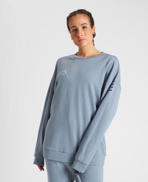 Arena Oversized Team Sweatshirt Miesten Neulepuserot Harmaat Harmaat | 17496TKSI