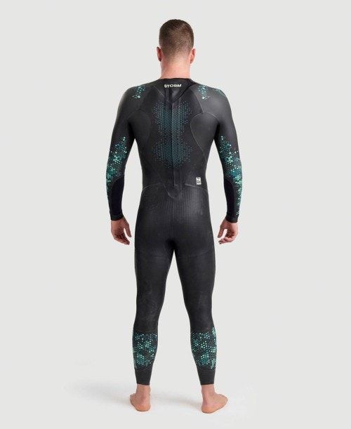 Arena Powerskin Storm Wetsuit Miesten Märkäpuku Koralli Sininen Mustat | 73519LTYZ