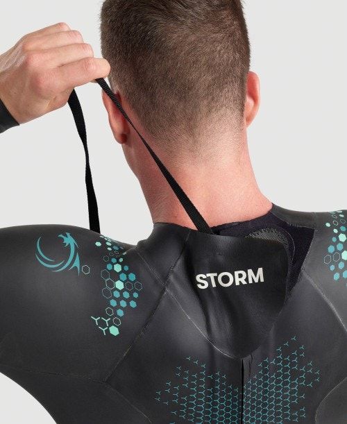 Arena Powerskin Storm Wetsuit Miesten Märkäpuku Koralli Sininen Mustat | 73519LTYZ