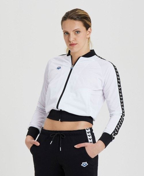 Arena Relax Iv Team Full-zip Jacket Naisten Takit Valkoinen Mustat Hopea | 07849KWDS