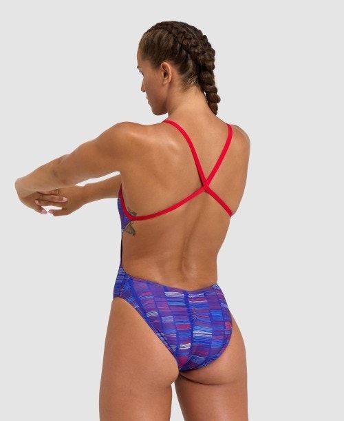 Arena Slow Motion Xcross Back One Piece Naisten Body Punainen Sininen Monivärinen | 82136YKQC