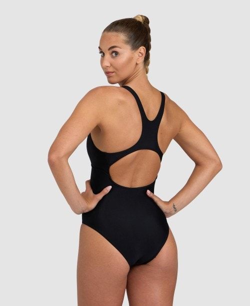 Arena Solid Control Pro Back One Piece Naisten Body Mustat | 04592BOMT