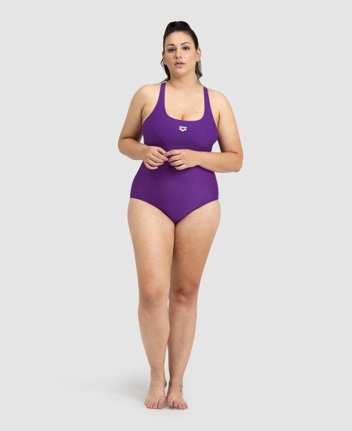 Arena Solid Control Pro Back Plus One Piece Naisten Body Violetit | 86297KJWT