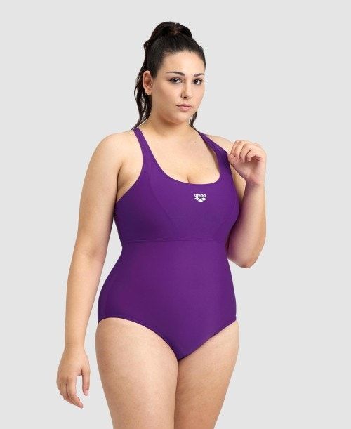 Arena Solid Control Pro Back Plus One Piece Naisten Body Violetit | 86297KJWT