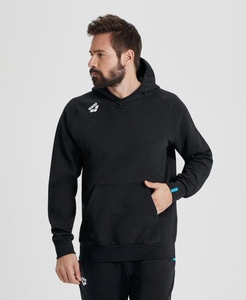 Arena Team Hooded Sweatshirt Panel Miesten Neulepuserot Mustat | 39184PAGN