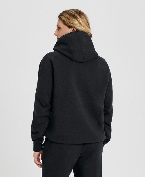 Arena Team Hooded Sweatshirt Panel Miesten Neulepuserot Mustat | 39184PAGN