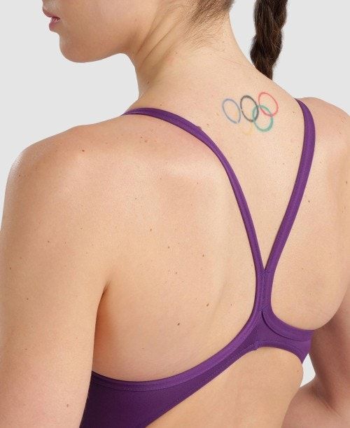 Arena Team Light Drop Back One Piece Naisten Body Violetit Valkoinen | 36501GZIS