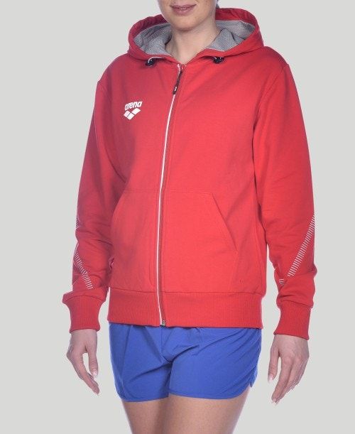 Arena Team Line Hooded Jacket Miesten Takit Punainen | 93712CUPZ