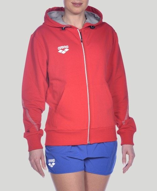 Arena Team Line Hooded Jacket Miesten Takit Punainen | 93712CUPZ