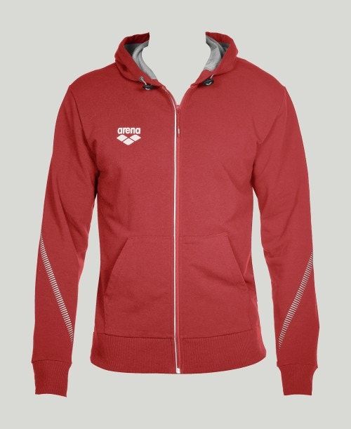 Arena Team Line Hooded Jacket Miesten Takit Punainen | 93712CUPZ