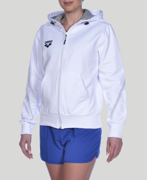 Arena Team Line Hooded Jacket Miesten Takit Valkoinen | 64301TDZQ