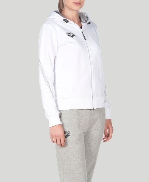 Arena Team Line Hooded Jacket Naisten Takit Valkoinen | 74528PJSZ