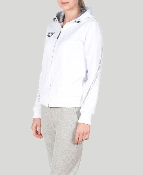 Arena Team Line Hooded Jacket Naisten Takit Valkoinen | 74528PJSZ