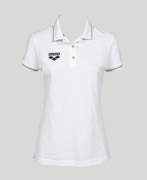 Arena Team Line Short Sleeve Polo Naisten Shortsit Valkoinen | 08593OMUZ