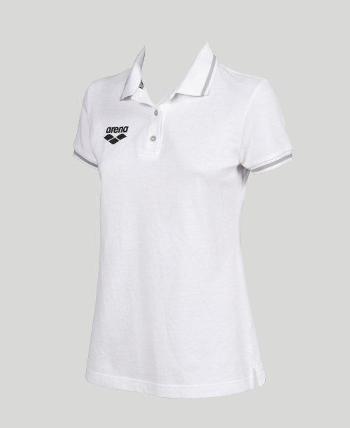 Arena Team Line Short Sleeve Polo Naisten Shortsit Valkoinen | 08593OMUZ