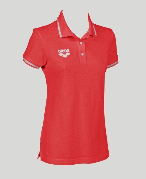 Arena Team Line Short Sleeve Polo Naisten Shortsit Punainen | 45908XCDL