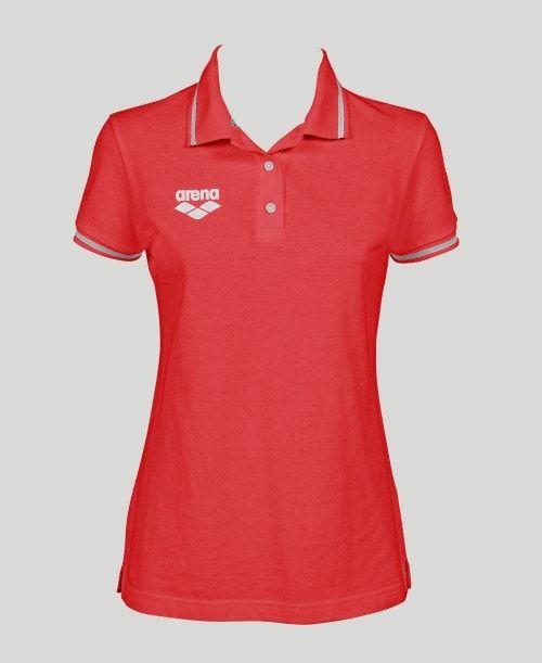 Arena Team Line Short Sleeve Polo Naisten Shortsit Punainen | 45908XCDL