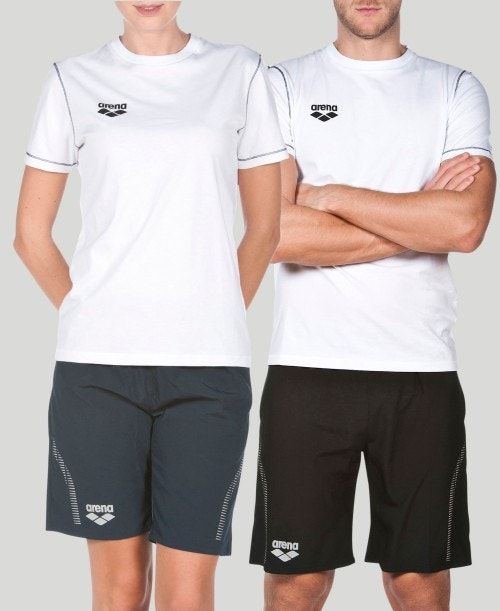 Arena Team Line Short Sleeve Tee Miesten Shortsit Valkoinen | 20873WPKJ