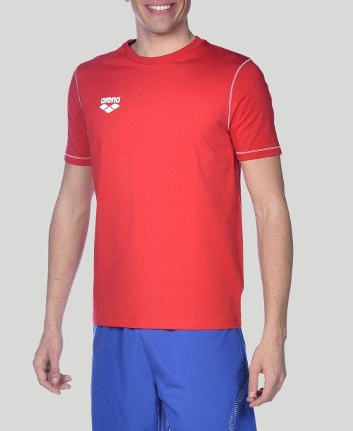 Arena Team Line Short Sleeve Tee Miesten Shortsit Punainen | 43926KVCT