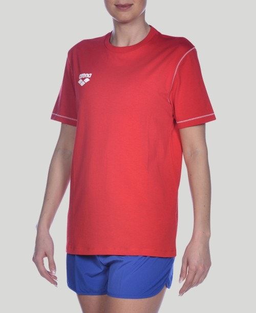 Arena Team Line Short Sleeve Tee Miesten Shortsit Punainen | 43926KVCT