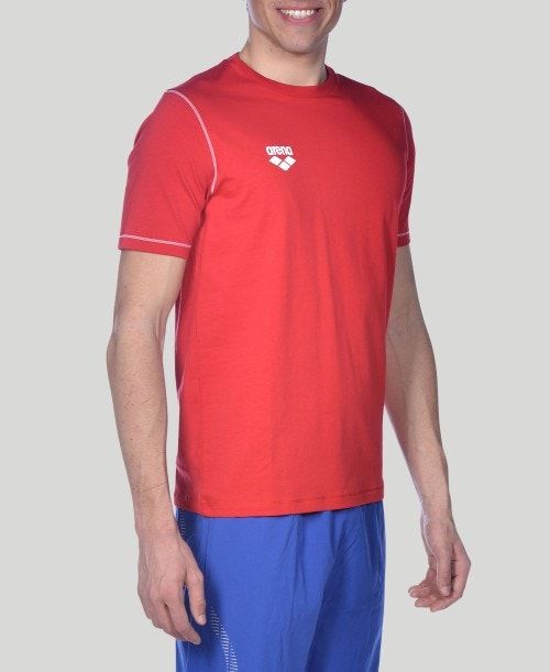 Arena Team Line Short Sleeve Tee Miesten Shortsit Punainen | 43926KVCT