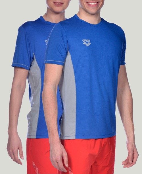 Arena Team Line Tech Short Sleeve Tee Miesten Shortsit Kuninkaallinen Sininen | 74023FSEB