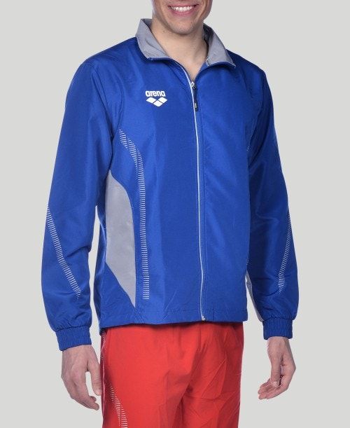 Arena Team Line Warm-up Jacket Miesten Takit Kuninkaallinen Sininen Harmaat | 23540KGCF