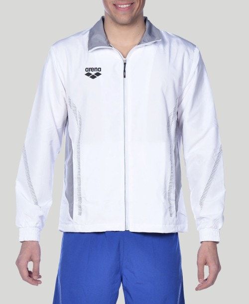 Arena Team Line Warm-up Jacket Miesten Takit Valkoinen Harmaat | 41368VNWP