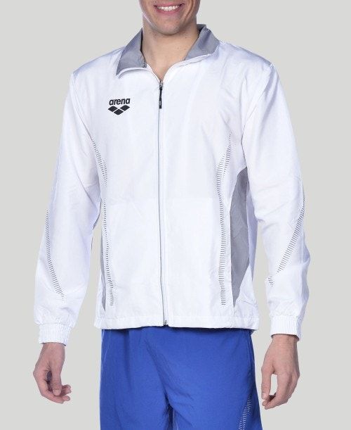 Arena Team Line Warm-up Jacket Miesten Takit Valkoinen Harmaat | 41368VNWP