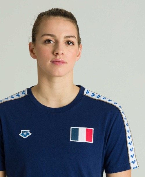 Arena Team Nations T-shirt Miesten Shortsit Laivastonsininen | 87621SWPL