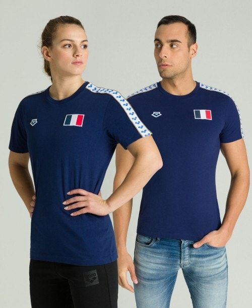 Arena Team Nations T-shirt Miesten Shortsit Laivastonsininen | 87621SWPL