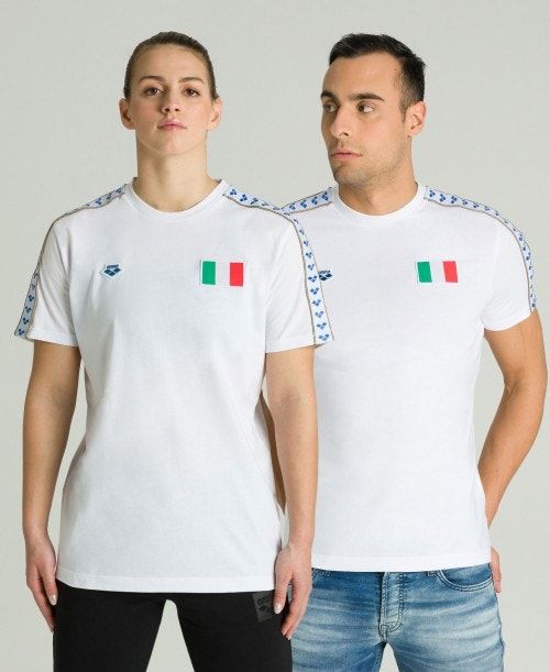 Arena Team Nations T-shirt Miesten Shortsit Valkoinen | 48632IDKL