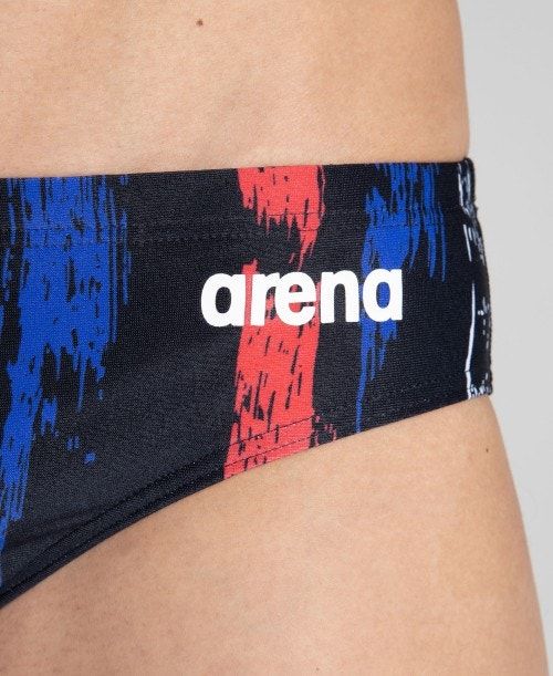 Arena Team Painted Stripes Brief Miesten Alushousut Mustat Monivärinen Valkoinen | 51768OWQU