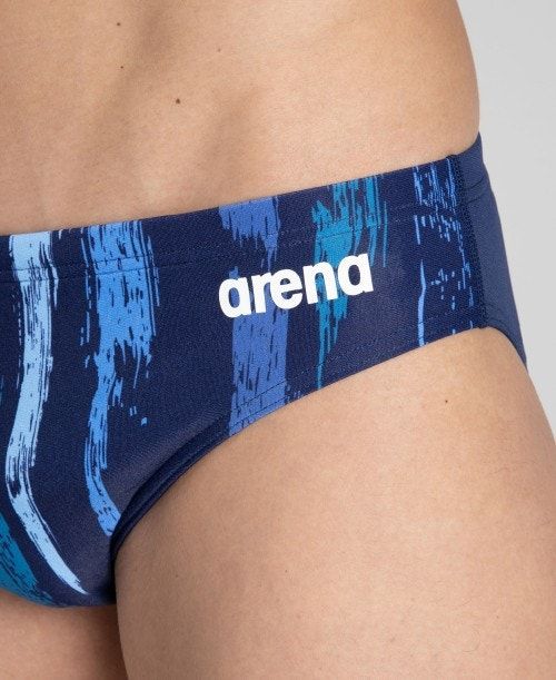 Arena Team Painted Stripes Brief Miesten Alushousut Laivastonsininen Monivärinen Turkoosi | 51693LQMG