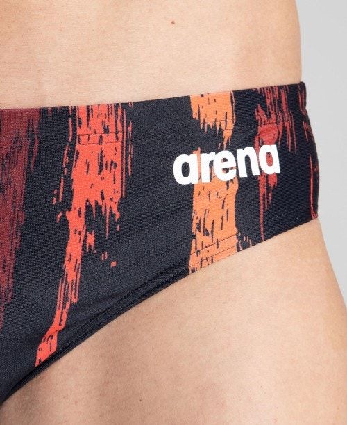 Arena Team Painted Stripes Brief Miesten Alushousut Mustat Monivärinen Punainen | 49267YSBK