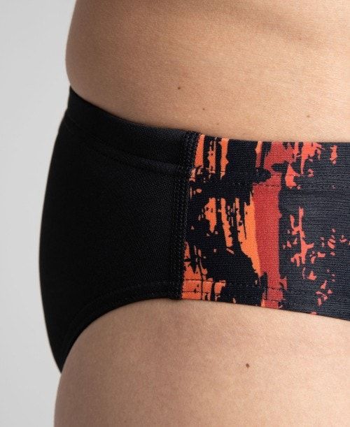 Arena Team Painted Stripes Brief Miesten Alushousut Mustat Monivärinen Punainen | 49267YSBK