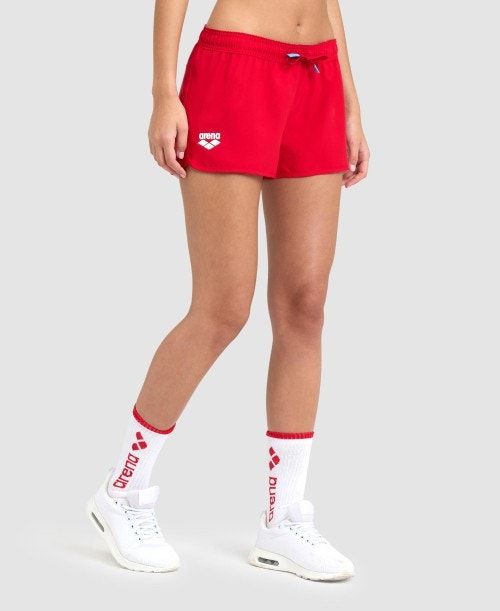 Arena Team Short Solid Naisten Shortsit Punainen | 41089NRKP