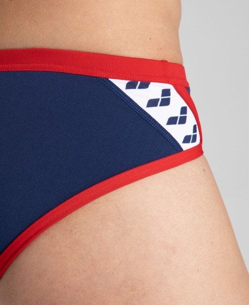 Arena Team Stripe Brief Miesten Alushousut Laivastonsininen Punainen | 19803AOUM