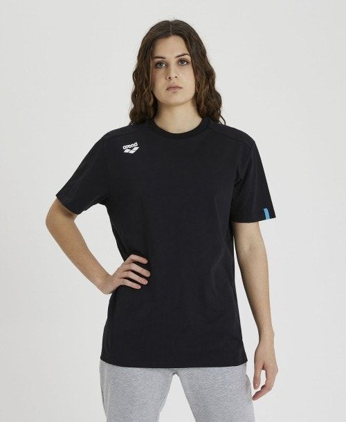 Arena Team T-shirt Panel Naisten Shortsit Mustat | 84206SETM