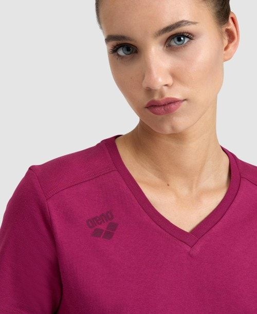 Arena Team T-shirt Panel Naisten Shortsit Punainen | 83916EPZM