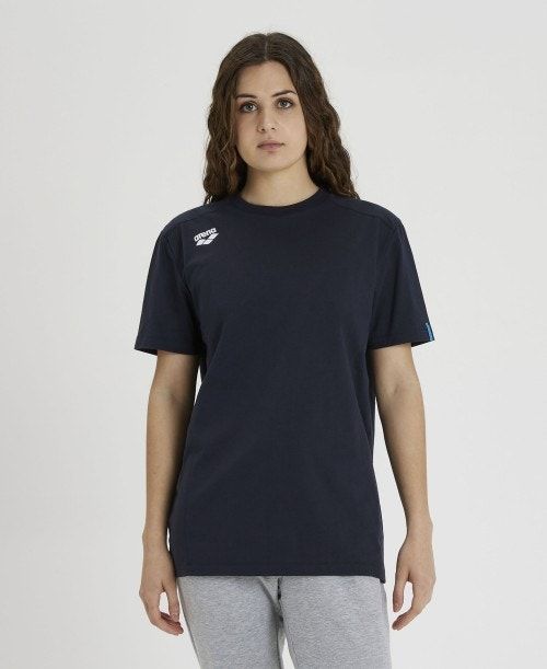 Arena Team T-shirt Panel Naisten Shortsit Laivastonsininen | 43671EZCU