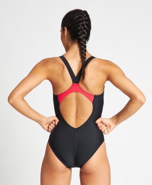 Arena Threefold V Back One Piece Naisten Body Mustat Mustat | 74936EOHQ