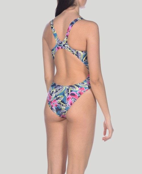 Arena Tropical Sketch Swim Tech One Piece Naisten Body Vihreä Monivärinen | 97126URQA