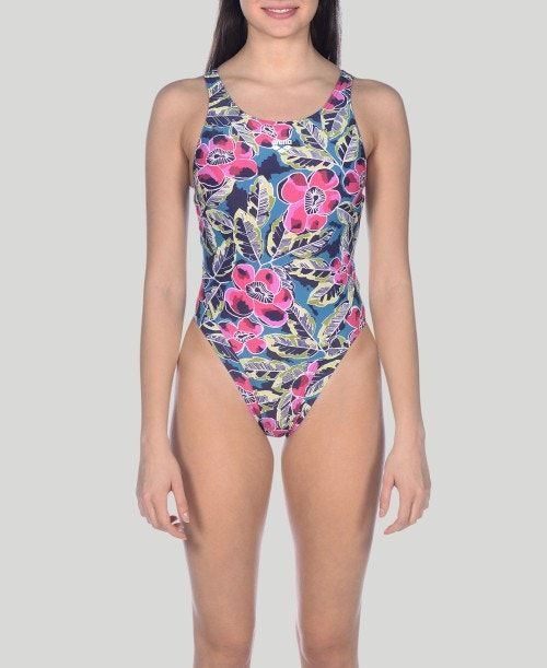 Arena Tropical Sketch Swim Tech One Piece Naisten Body Vihreä Monivärinen | 97126URQA