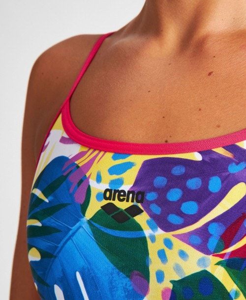 Arena Tropics Accellerate Back One Piece Naisten Body Pinkki Valkoinen Monivärinen | 53718XFRA