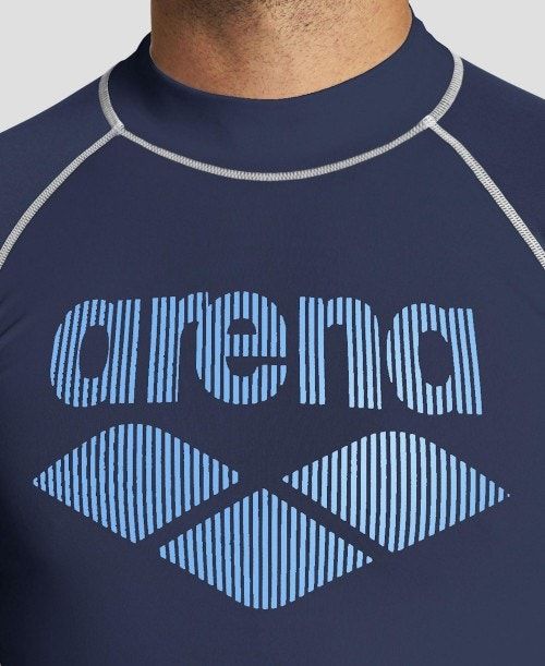 Arena T-shirt Rash Guard Miesten Shortsit Laivastonsininen | 26350WOXZ